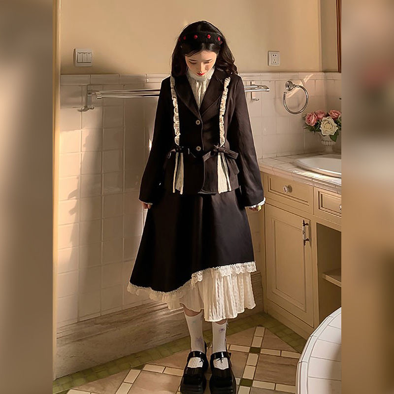 【急速出荷!】涼しく楽ちんセットアップ 小香風 スカート セット 二点セット 女 2023 秋季 ニューデザイン 学生 スーツ スカート セット 4,831円