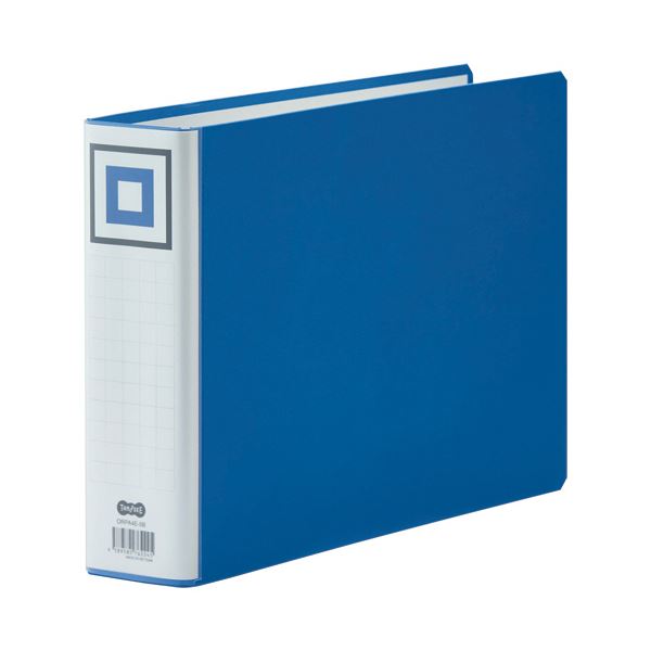 （まとめ）TANOSEE 両開きパイプ式ファイルV A4ヨコ 500枚収容 50mmとじ 背幅65mm 青 1冊 10セット