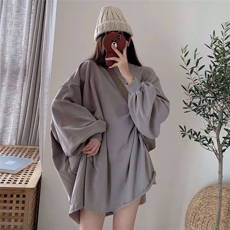 特大サイズのぽっちゃりさん向け120-150kgラウンドネックスウェットシャツ2022年韓国風ゆったり体型カバー長袖Tシャツトップス