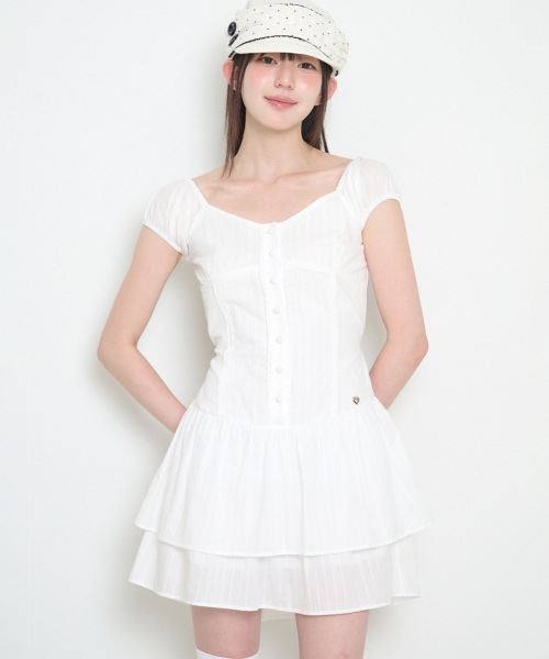 【ILLIGO】 PUFF FRILL DRESS WHITE 正規品