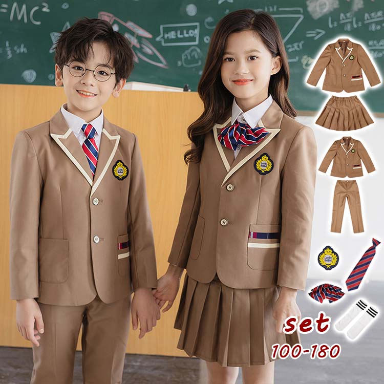 【期間特恵】女の子 男の子 卒業式スーツ 入学式スーツ 学生制服コスプレ 女子高校生 小学生 中学生 高校生 コスプレ衣装 フォーマルスーツ ベスト上下セット シャツ スーツ 卒業式スーツ 4点セット 5,088円