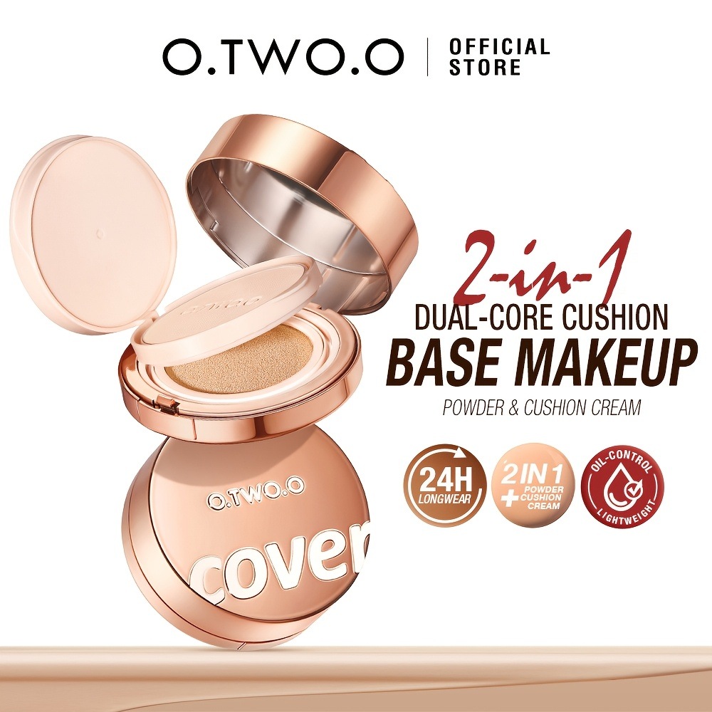 O.TWO.O 2-in-1 ソフトフォーカス＆マットフィニッシュコンパクト - ロングラスティングウォータープルーフオイルコントロールフルカバレッジ 全肌タイプ対応 - アロエベラ＆ボタン根配合ナチ