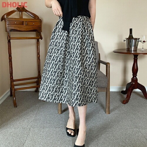 [メガ割りSALE]フレアタックジップアッププリントスカート