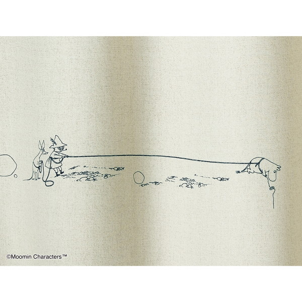 スミノエ ムーミン 遮光カーテン デニムボーダー 100200cm アイボリー