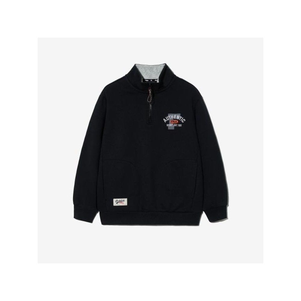 [FILA KIDS] 起毛ハーフスリーブスウェットシャツ (FK2POG4402X_BLK) Q0ZFK2POG4402XBLK