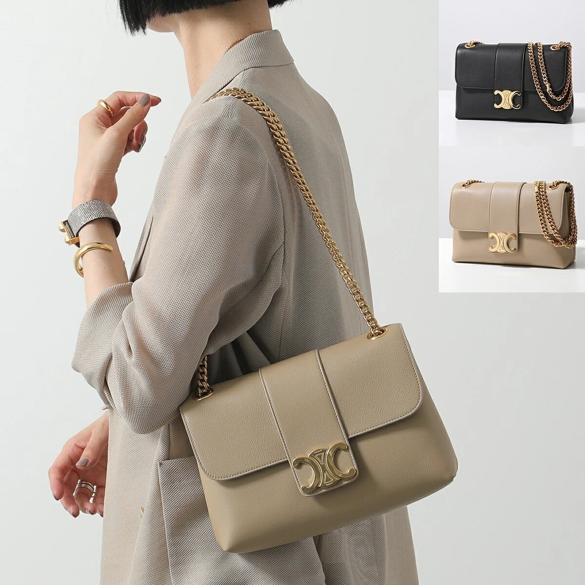 CELINE セリーヌ ショルダーバッグ Midium Victoire ミディアム ヴィクトワール 115853FDU.38NO 03CP レディース レザー トリオンフ ロゴ 鞄 カラー2色