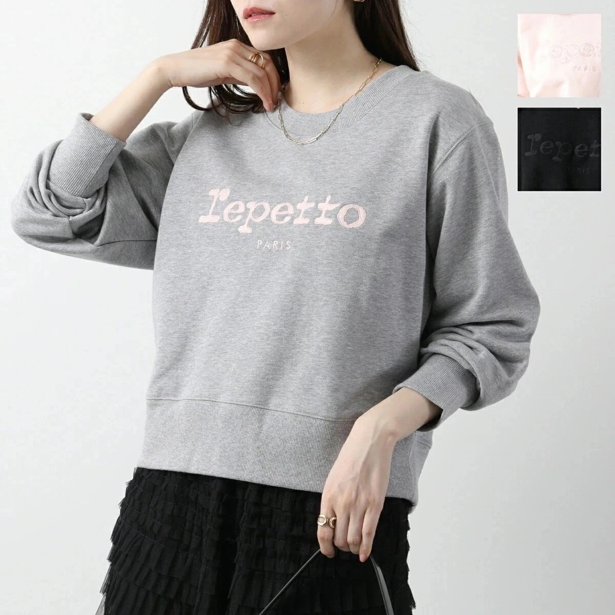 repetto レペット スウェットシャツ S0562 レディース トレーナー コットン ロゴ刺繍 クルーネック 長袖 カラー3色 【mega】 16,416円