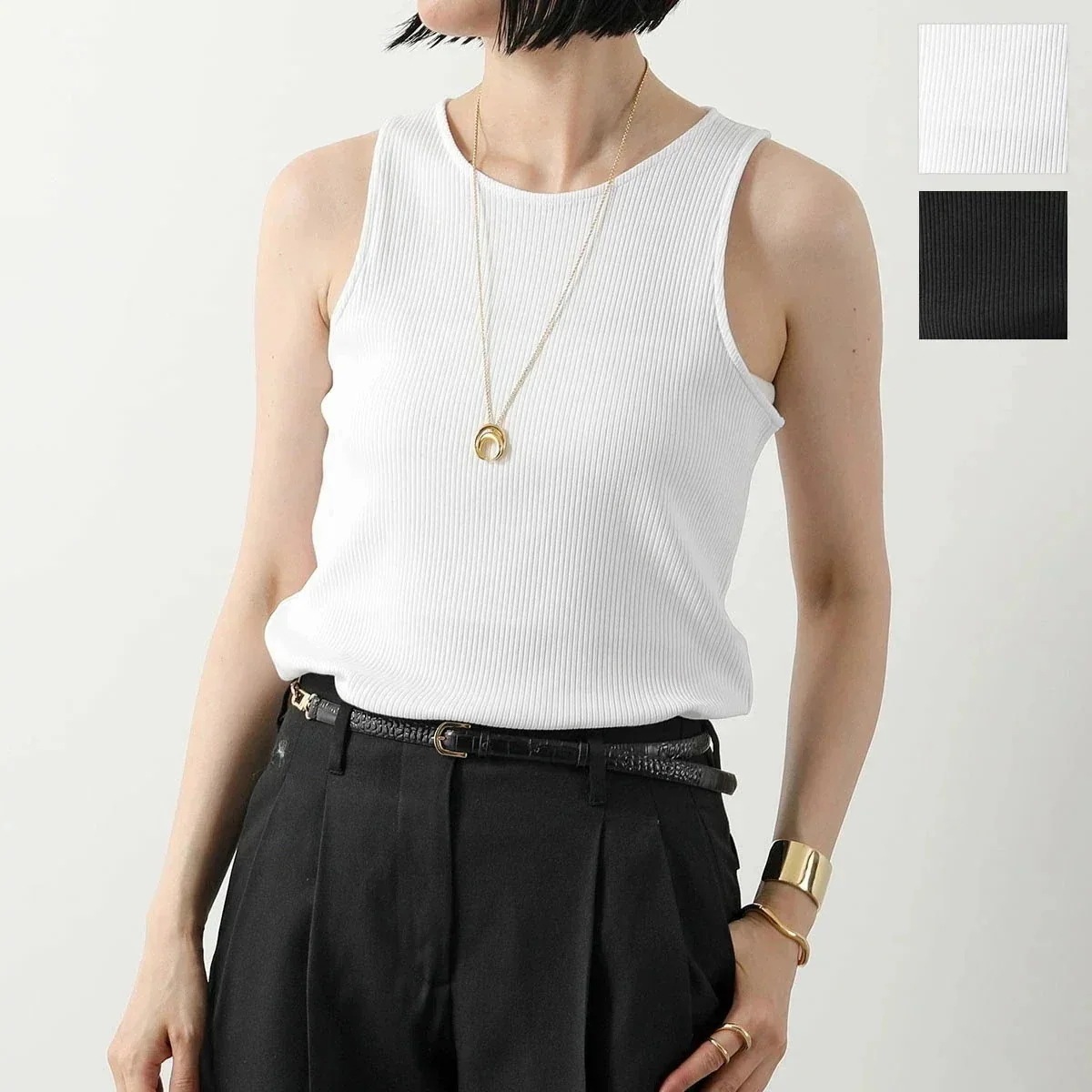 MAX MARA LEISURE マックスマーラ レジャー タンクトップ BRUSSON レディース リブ ジャージー トップ ノースリーブ カラー2色 【mega】 8,950円