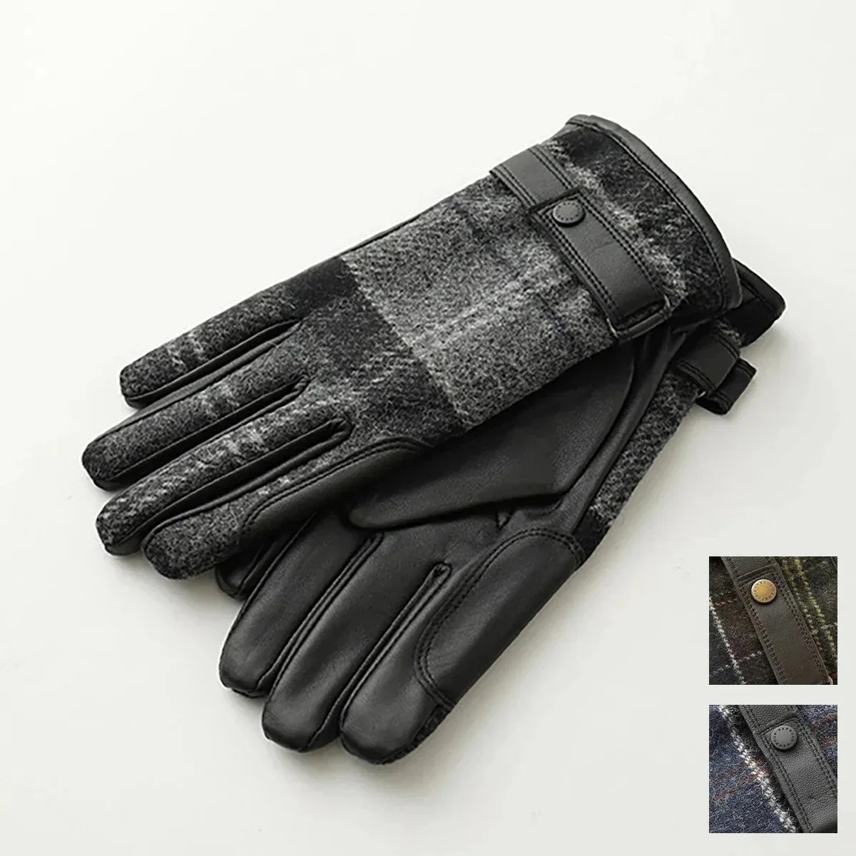 Barbour バブアー グローブ NEWBROUGH TARTAN GLOVE MGL0051 BK11 メンズ 手袋 チェック レザー×ウール カラー3色 11,026円