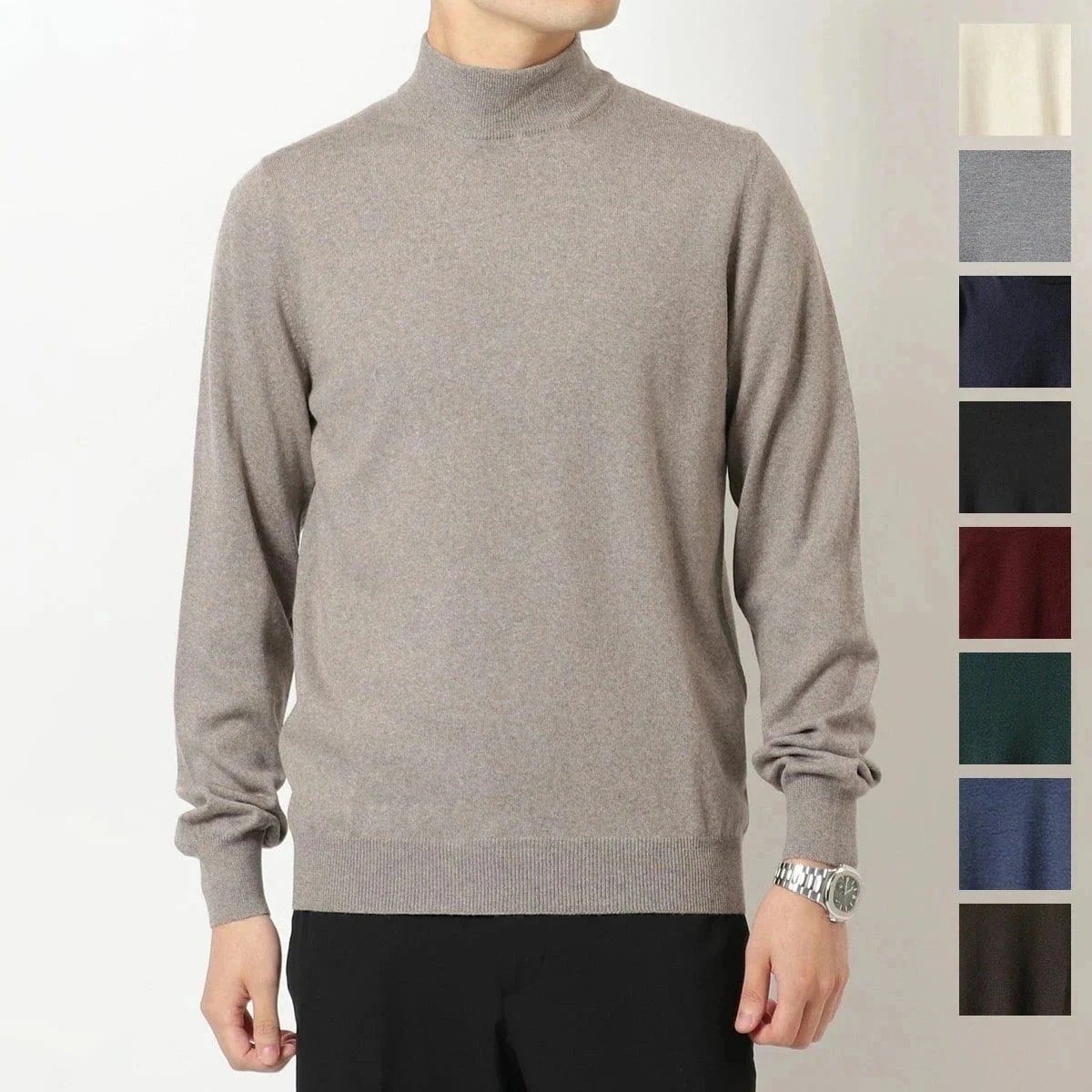 GRAN SASSO グランサッソ モックネック ニット 55155 14290 メンズ ハイネック 長袖 ハイゲージ 12ゲージ 12G メリノウール 無地