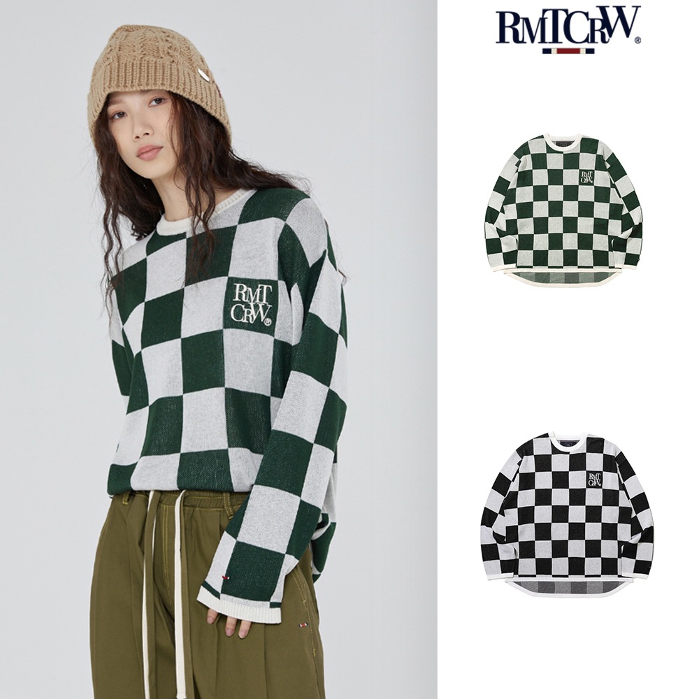 【ROMANTIC CROWN】CHECKER BOARD KNIT TOP 7,904円