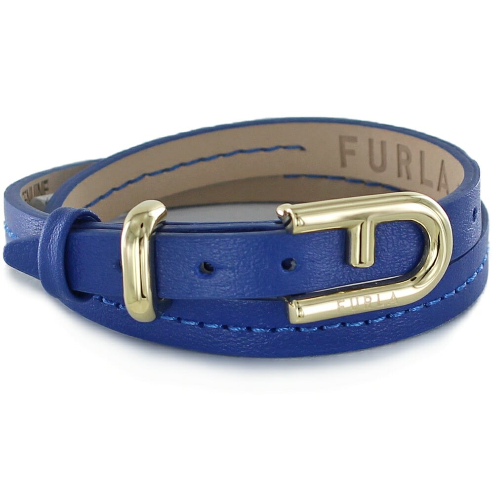 フルラ FURLA ブレスレット レディース シンプル おしゃれ 二重巻き 細身 レザーブレスレット ブルー 青 結婚式 結婚記念日 プレゼント 妻 誕生日プレゼント 女性 母 女友達 ギフト かわい