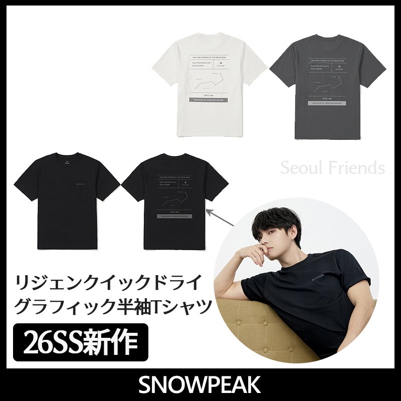 [snowpeak SS新作 正規品] BTS Vテテ 着用 /リジェン クイックドライ グラフィック 半袖Tシャツ 3種選択 1