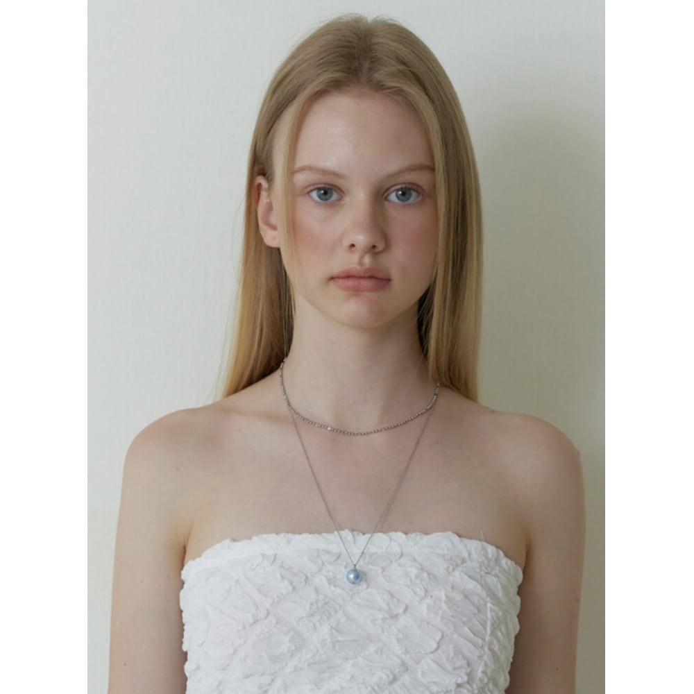 KINDABABY スカイブルー スワロフスキー レイヤード ネックレス