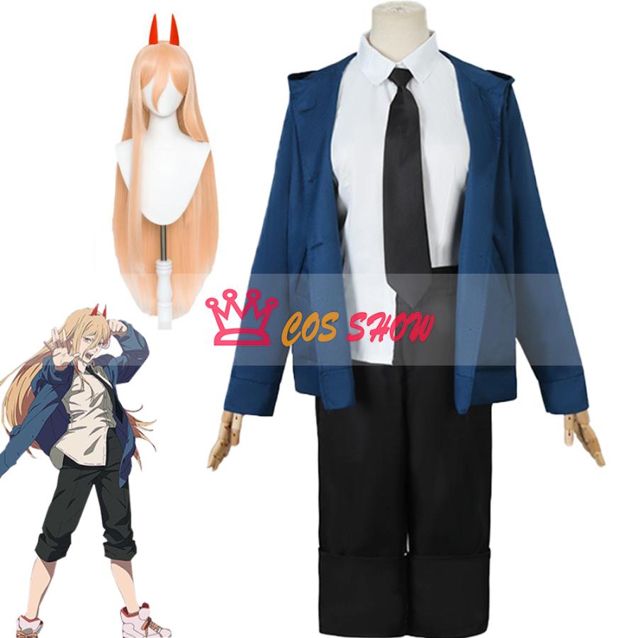 人気商品N0.1 チェンソーマン 血悪魔 パワー コスプレ衣装 角付き ウィッグ能 仮装 cosplay 日常服 イベント クリスマス ハロウィン ステージ 文化祭 学園祭