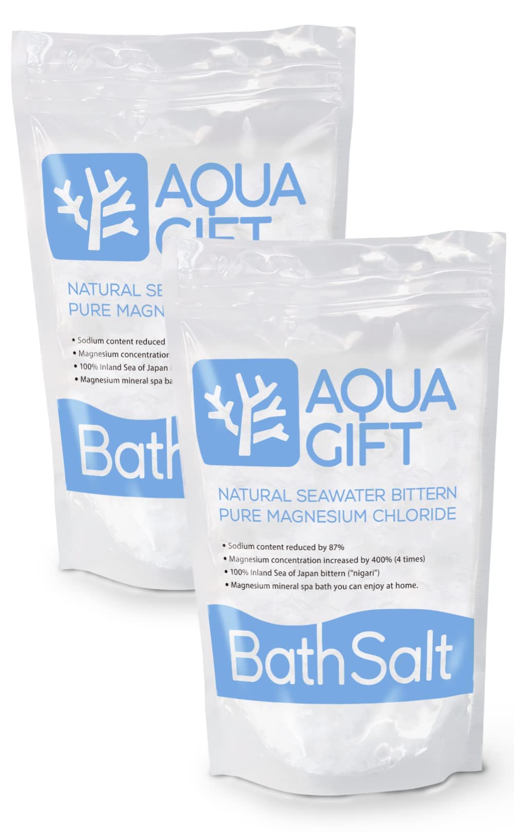 入浴剤 保湿 バスソルト AQUA GIFT 2個セット 国産 マグネシウム 浴用化粧品 60回分 計量スプーン付