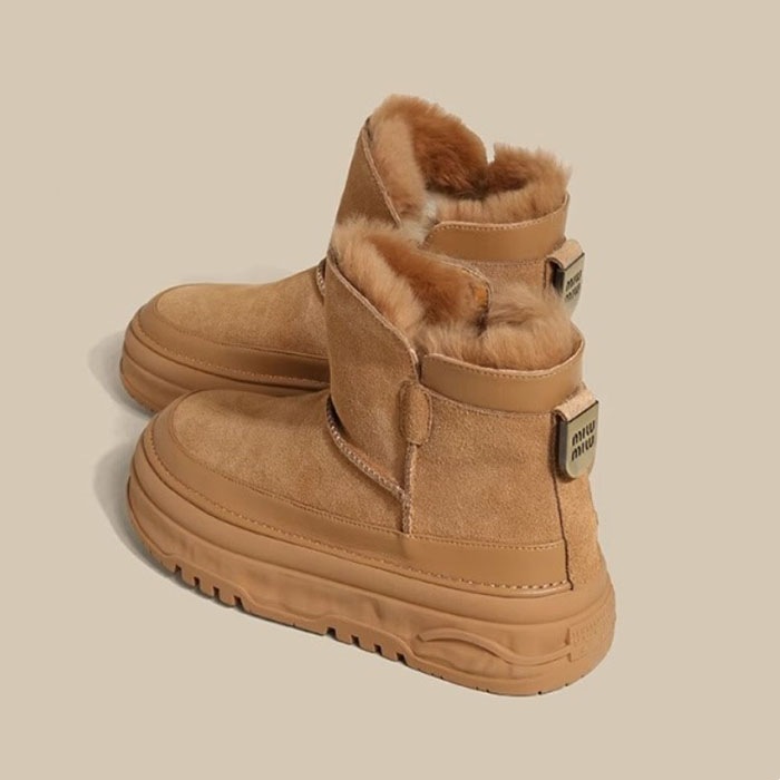 ムートンブーツ レディース スノーブーツ 歩きやすい 防滑 防水 ショートブーツ シューズ 靴 厚底 裏ボア 裏起毛 痛くない 疲れない 美脚 秋 冬 ボアブーツ 大きいサイズ 保暖 防寒 お洒落 女