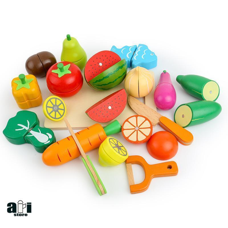 直接値下げ&今月限りままごとセット 木製 ままごとキッチン 2歳 3歳 セット おもちゃ 食材 食べ物 野菜 魚 フルーツ マグネット式 おままごと 食品衛生法検査済 子供 幼児 6,111円