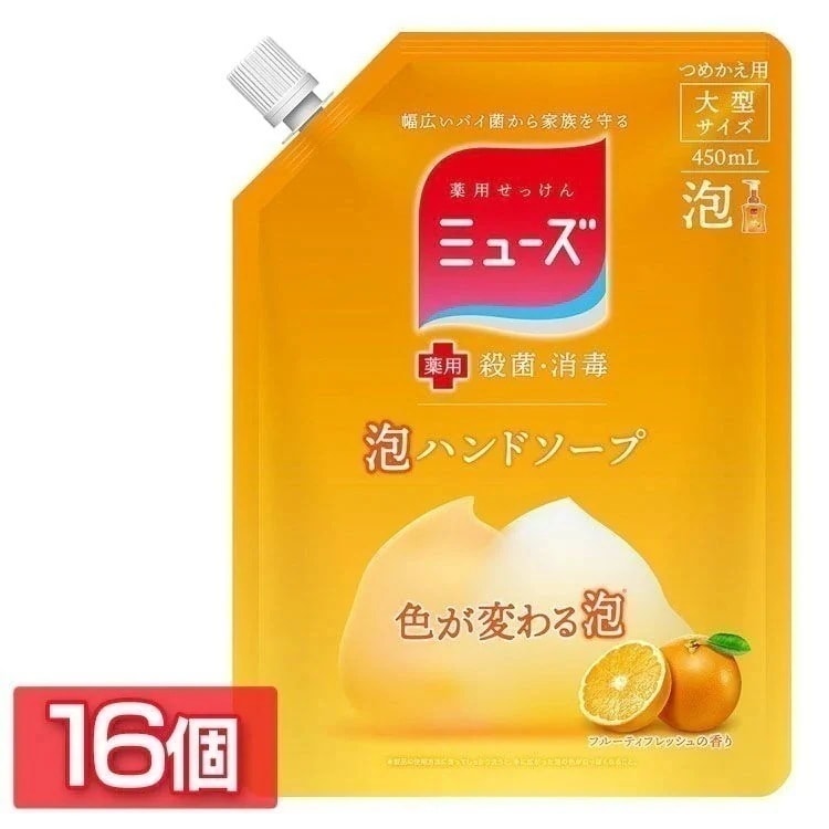 【目玉商品】16個セット］泡ミューズ 詰替大型サイズ フルーティフレッシュ 450ml (D) メガ割