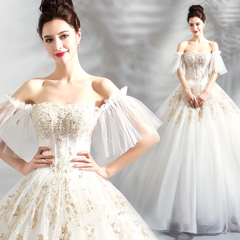 ウエディングドレス プリンセス 花嫁 結婚式 二次会 ウェディングドレス 秋冬 安い プリンセスライン ブライダル 披露宴 ロングドレス 上品