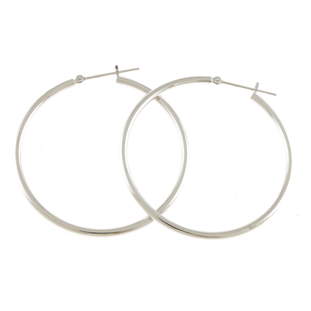 フープ パイプ 2×40 ピアス K14ホワイトゴールド 新品