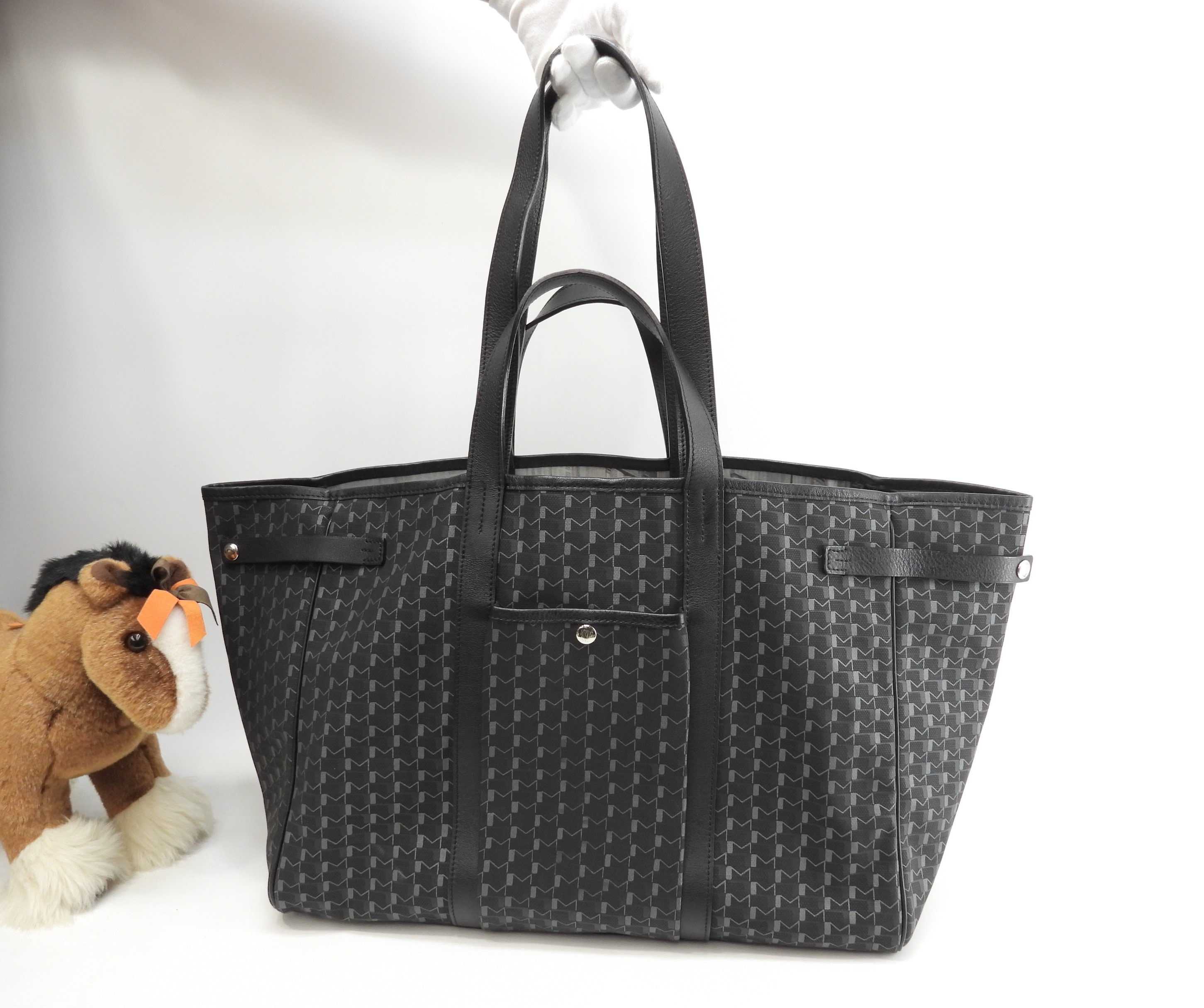 モワナ 2wayトートバッグ リゲート 黒 ハンドバッグ ショルダーバッグ@T1016