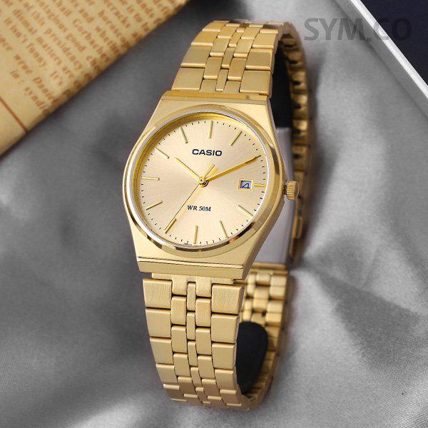 MTP-B145G-9A レトロ ヴィンテージ ラウンド ゴールド メンズ メタル 時計 d