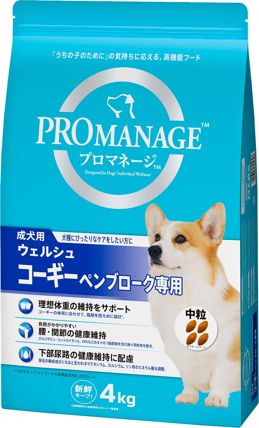 プロマネージ ドッグフード 犬種別 成犬用 ウェルシュ・コーギー・ペンブローク専用 4kg×3 (ケース販売) 9,660円