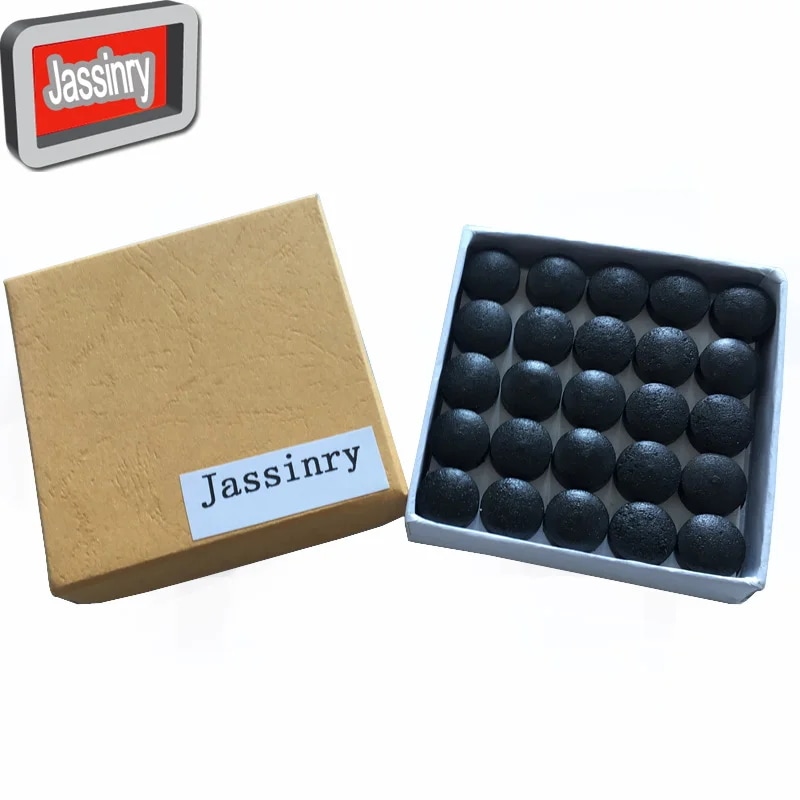 50ピース/ロットjassinry黒14ミリメートルプールビリヤードキューのヒント単層牛豚皮キャロムヒントビリヤードアクセサリー