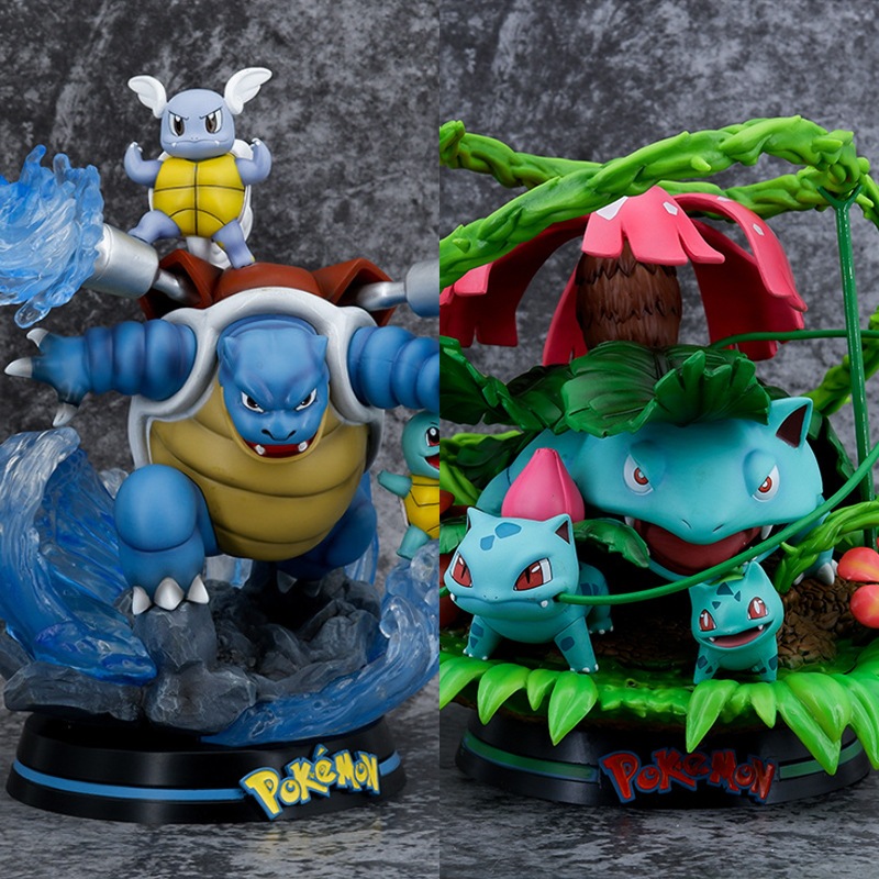 小御三家水系ウォーターアローカメフシギダネの種が光るシーンフィギュア置物ケースフィギュア