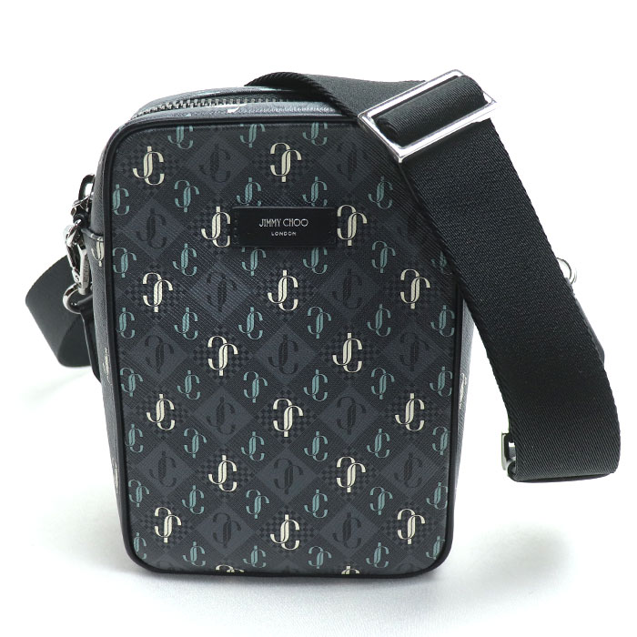 JIMMY CHOO ジミーチュウ KIMI CAMERA XPO キミー カメラ ショルダーバッグ スモーク メンズ 中古