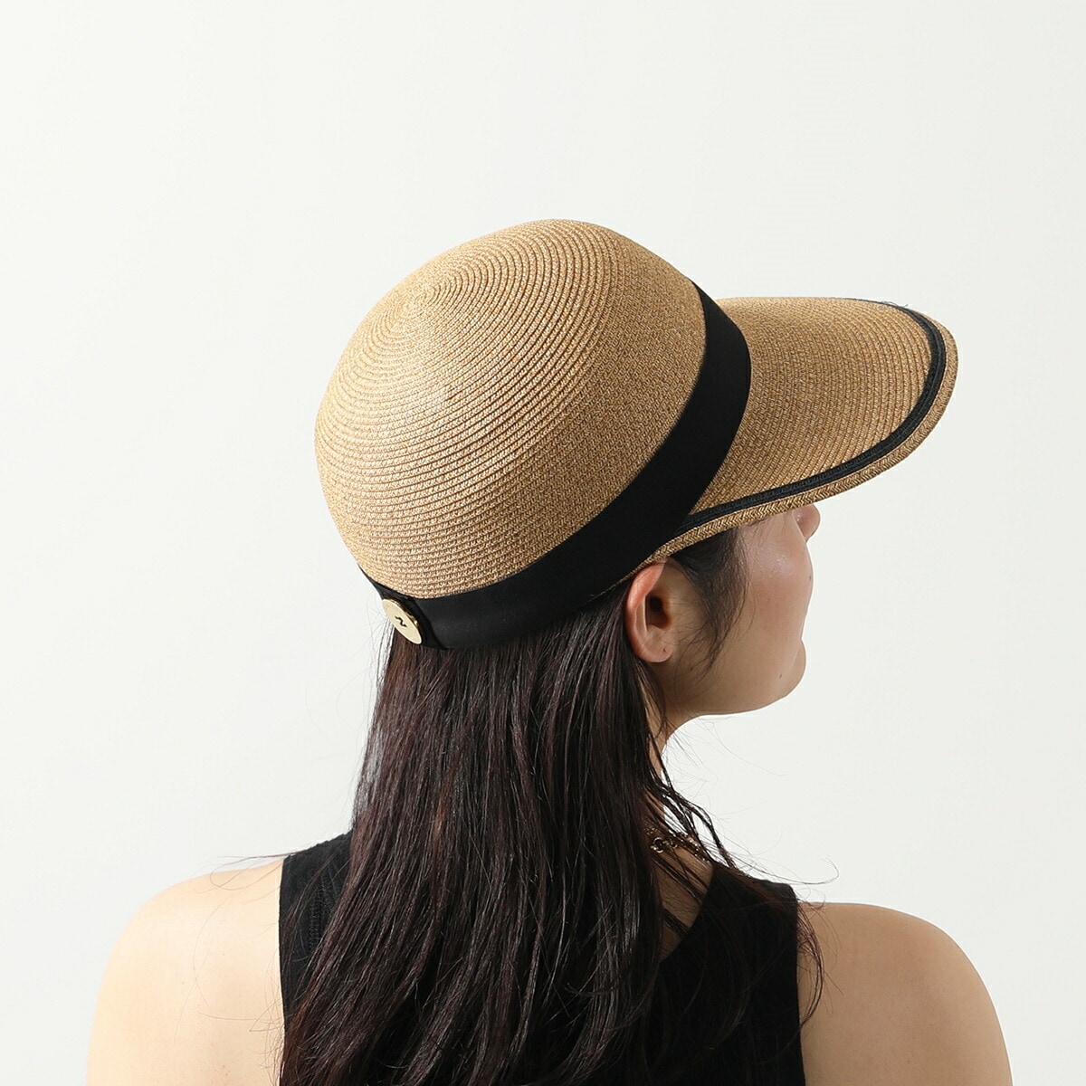 ZANCHETTI ザンケッティ キャップ HBB 650 レディース サンバイザー ペーパーヤーン メタルロゴ 帽子 227