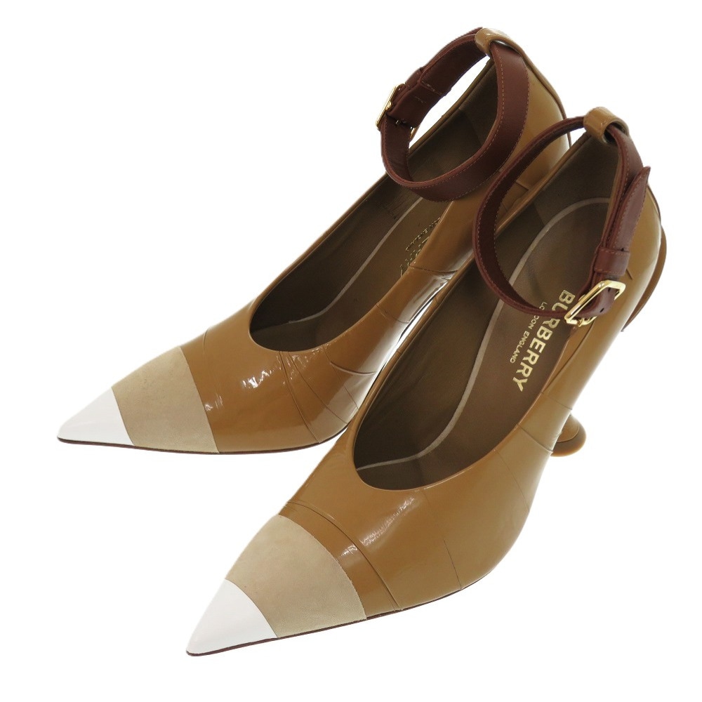 未使用品 8020005 A1211 パンプス ポリウレタン/レザー BROWN 0954【中古】 レディース