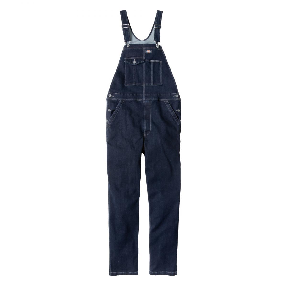 Dickies ストレッチ シルキーデニム オーバーオール インディゴ M D-689 ディッキーズ 作業着 作業服 デニム