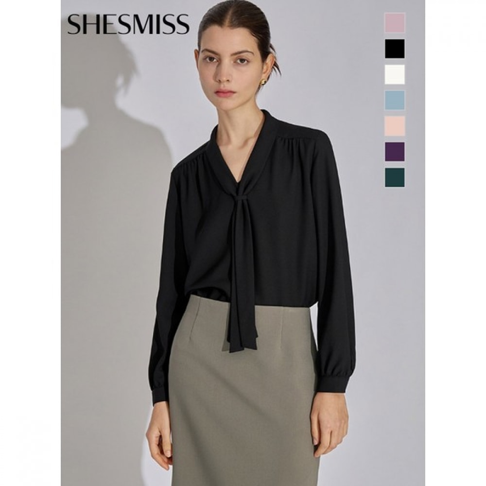 (シーズミス) シャーリングタイネックブラウス_SWWBLO32010 4,974円