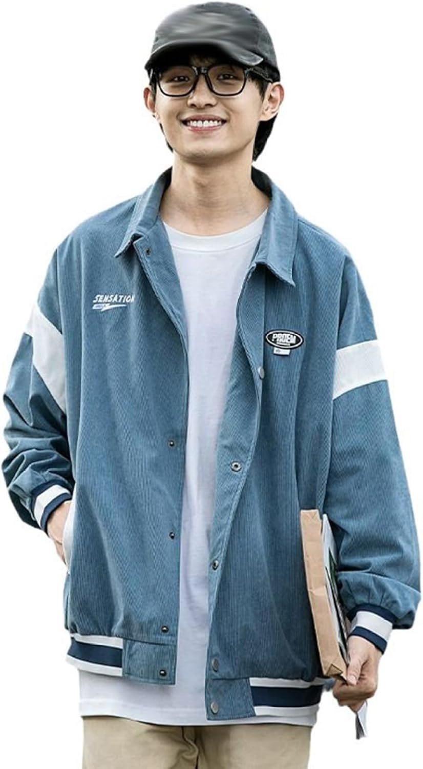 ジャケット メンズ おしゃれ スタジアムジャンパー アウター 折り襟 クラシック ストリート カジュアル ビックシルエット 春秋 アウトドア 防風 大きいサイズ スタジャン トップス
