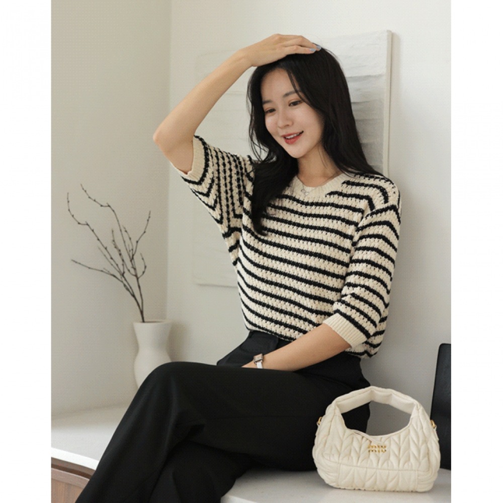 クリック&ファニーウェンティカラーストライプニット