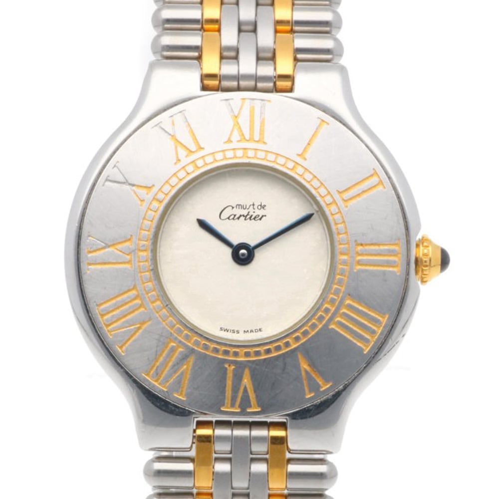 カルティエ マスト21 腕時計 ステンレススチール 123 000P クオーツ 1年保証 CARTIER 中古