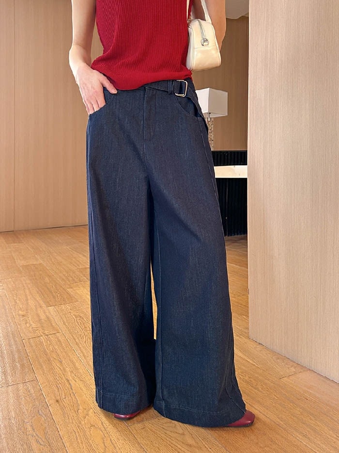 【急速出荷】ワイドパンツ デニム レディース 春 秋 ロング丈 デニム パンツ 華奢見え 体型カバー おしゃれ 上品 ゆったり カジュアル ナチュラルカジュアル 着痩せ ボトムス ゆる 大きいサイズ 4,839円