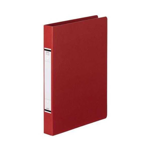 （まとめ） TANOSEE Oリングファイル（紙表紙） A4タテ 2穴 220枚収容 背幅36mm 赤 1セット（10冊） 3セット