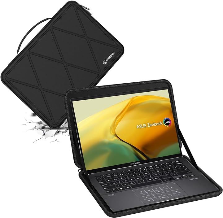 ハードEVA保護スリーブケース 14インチ ASUS Zenbook UX3402 ラップトップ専用ハードケース 防水 M50( Black, For ASUS 14インチ（M50）)