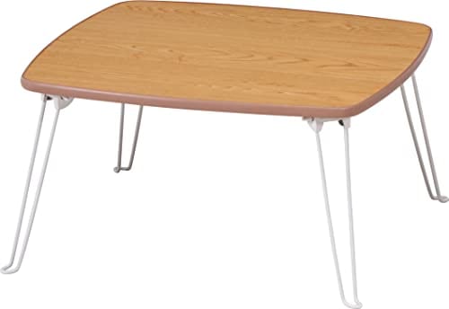 不二貿易 ローテーブル 四角 折りたたみテーブル ミニ 幅80奥行40高さ31cm ナチュラル 完成品 角が丸い 持ち運び簡単 アウトドア ピクニック 10873