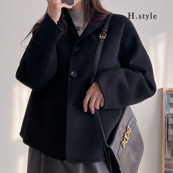 Hスタイル(OT)ミニカラハンドメイドジャケット/冬/パディング/羊毛