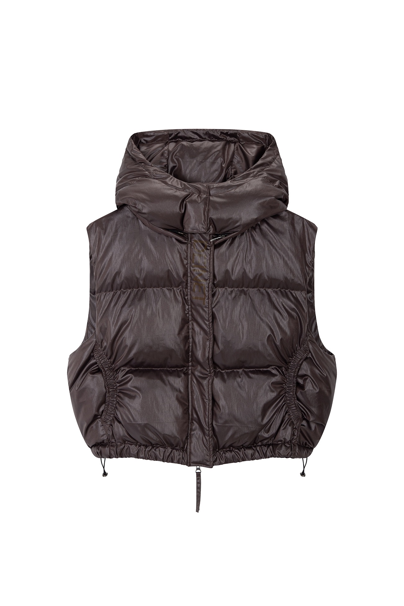 【DEINET】 GLOSSY PADDING VEST : BROWN