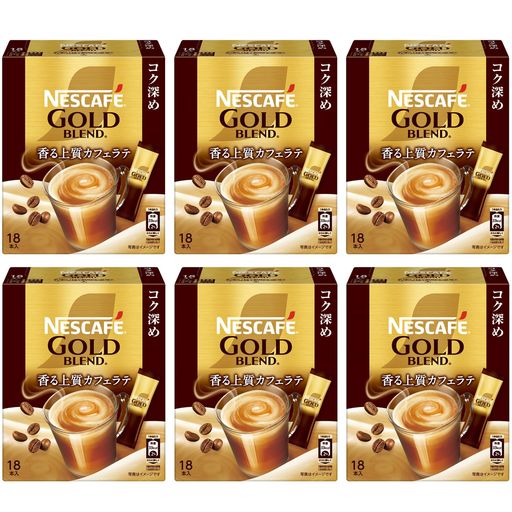 ネスカフェ ゴールドブレンド コク深め スティックコーヒー 18P×6箱,カフェラテ,個包装