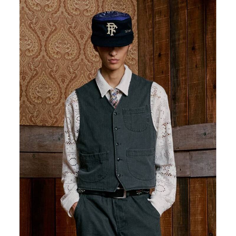 ペンフィールド PENFIELD シグネチャー コットン ワーク ベスト チャコール FR3WV91U 480144