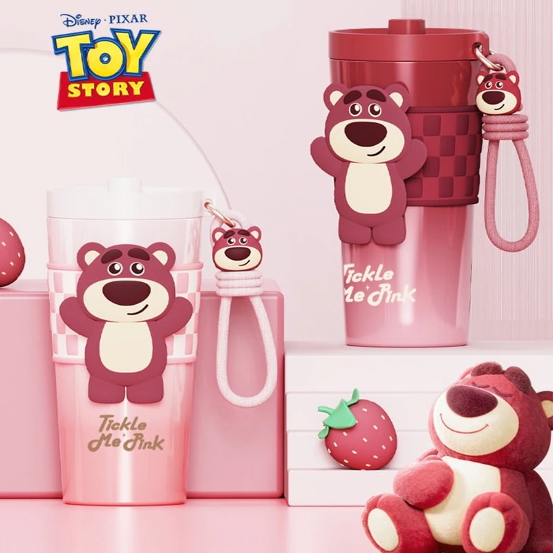 いちご熊漫画カップ新いちご熊漫画児童カップ316ステンレス保温カップ女子カップ高颜値かわいいストローカップ