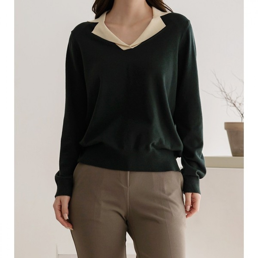 (エリシア) E121 配色カシミアニット