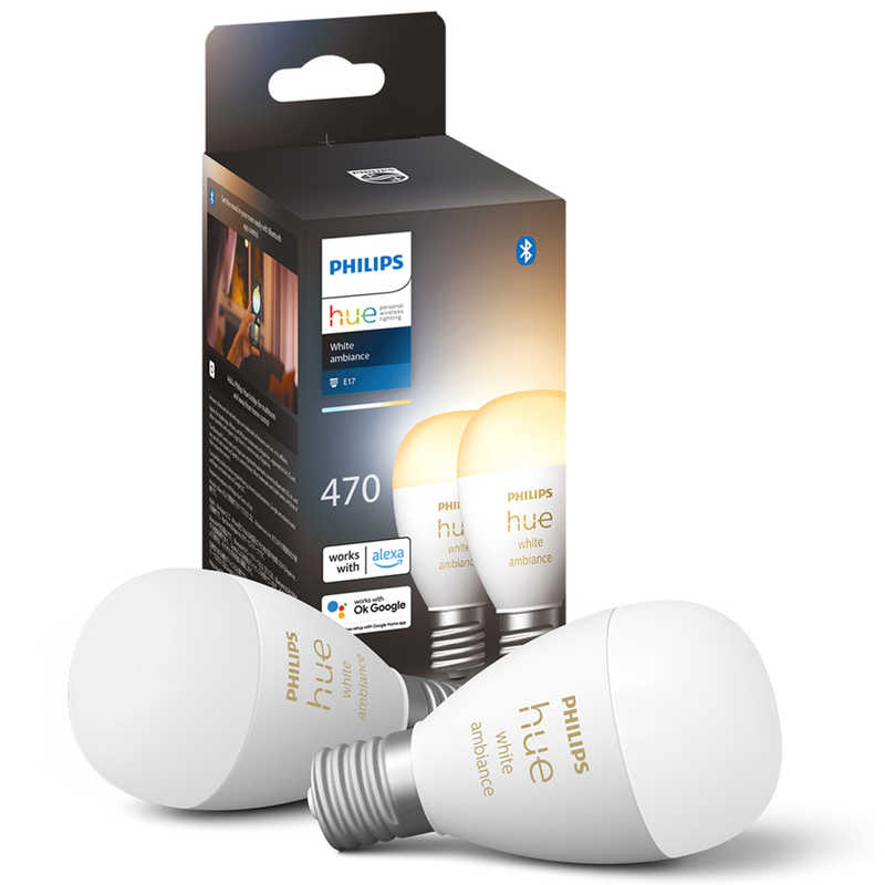 Philips Hue ホワイトグラデーション E17 LED電球 40W形相当 2個セット ［E17 /一般電球形 /40W相当 /2個 /広配光タイプ］　PH17WA2