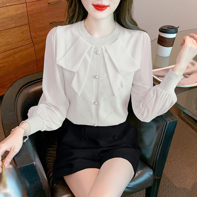 長袖 セーター トップス ふんわり袖 シフォン ニット きれいめ 上品 ベーシック 春 秋 レディース バルーンスリーブ ハイネック 小顔 可愛い 薄手セーター 柔らかい 若見え 着痩せ効果 通気 無